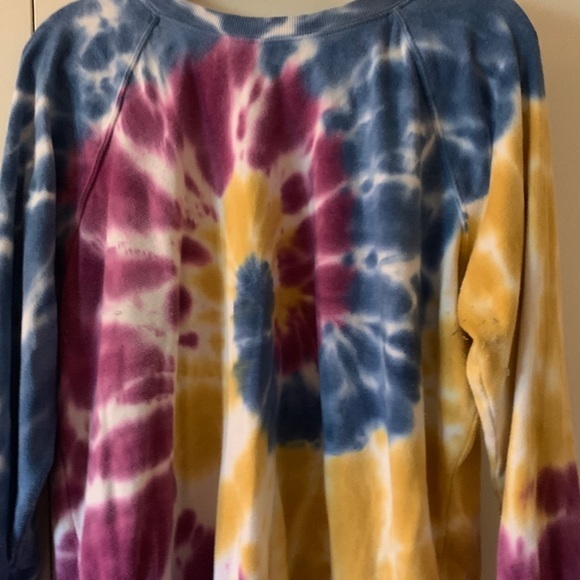 Torrid Plus Size 00 Blue Yellow Purple Tie Dye Sweatshirt - Picture 3 of 7